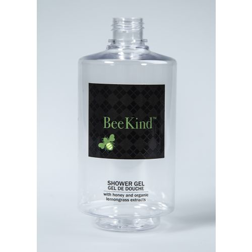 BeeKind Shower Gel Clear Tamper-Proof Bottle, Empty - No Pump, 10oz/300ml